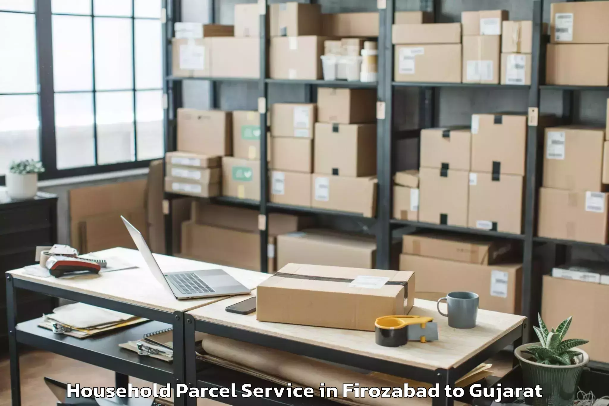 Easy Firozabad to Upleta Household Parcel Booking